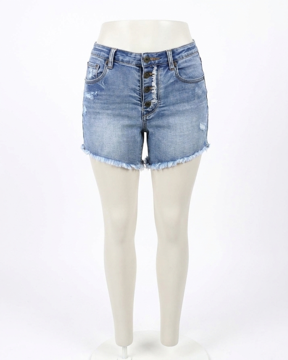 NEW GRACE AND LACE repurposed button fly shorts in light wash